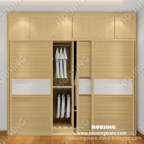 Yellow Wardrobe with Sliding Door in Simple Style